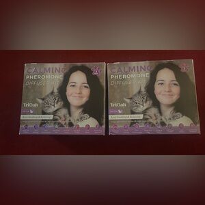 TriOak Calming Pheromone Diffuser Kit Feline Anxiety Relief 2 Boxes